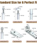 2 Pack Bifold Door Hardware Repair Kit with bottom pivots, guide wheels, top plastic pivots, metal pivots, brackets.