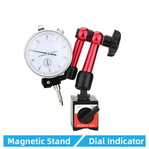 Pro Grade Dial Indicator Magnetic Holder And Bore Gauge Stand Base For Precision Measurement Tools, Magnetic Stand For 10mm Probes, Micrometer Mount, Indicator And Comparator Watch, Stand B Compatible with dial indicator and magnetic base