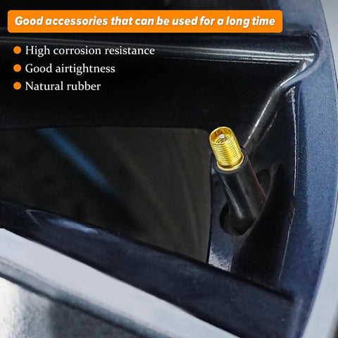 Durable Rubber Snap In Tire Valve Stems 0.453 Inch Tubeless Rim Holes for RV SUV Truck Automotive installation view