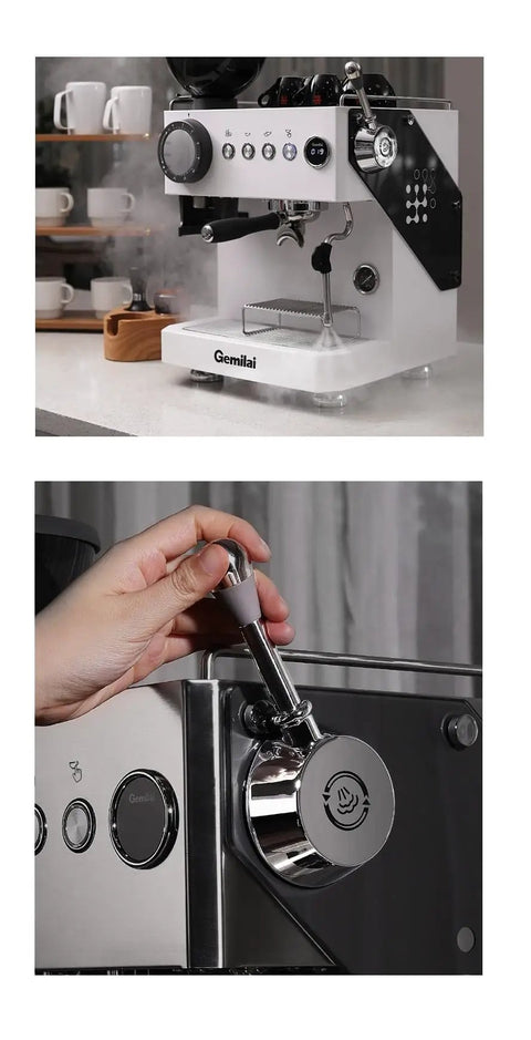 Semi Automatic Espresso Machine With Built In Grinder For Home Use Dual Mode Espresso Maker Single Or Double Shots 250g Bean Hopper
