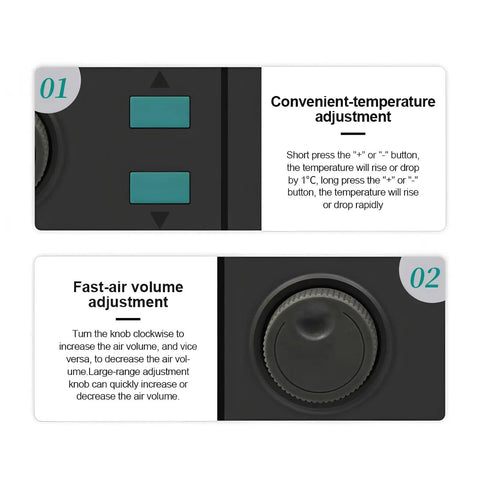 858D Plus Lead Free Hot Air Desoldering Station With LCD Digital Display showing temperature and air volume adjustments