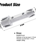 Tub Drain Remover Wrench For 1 3/8 And 1 1/2 Inch Drains with dimensions and specifications displayed