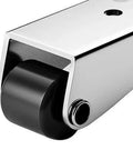 Close-up of Bulletproof 8 Pack Vertical Track Roller for Barn and Sliding Doors with black caster and chrome housing.