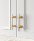 10 Pack Brushed Satin Silver And Gold T Bar Cabinet Pulls Slick 3 Inch Zinc Alloy Drawer Handles on white cabinet doors
