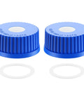 GL45 Screw Cap With 20MM PTFE Membrane For Top Tier Air Filtration Blue Liquid Culture Medium Lid, two caps with sealing rings.