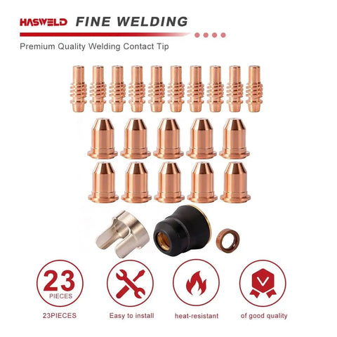 Titanium Plasma65 Compatible TI PC65 IPT 65 Plasma Cutter Consumables Kit With Nozzles Electrodes Cups And 23 Piece Tips Set for Plasma65