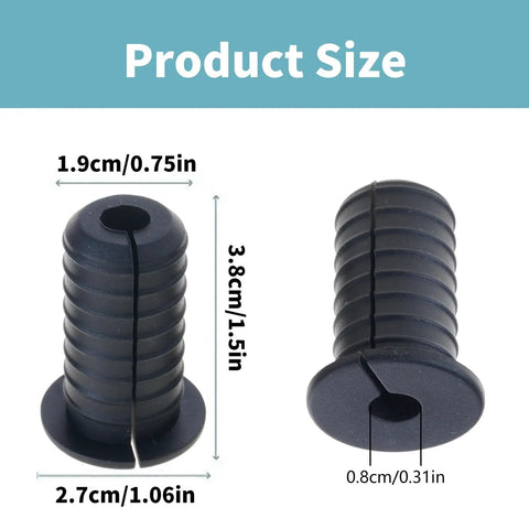 Six Piece Rubber Cable Grommet Kits Perfect For Routing Ethernet And Phone Wires Through Drywall Or Wood Without Hassle, Super Easy Press Fit Design Keeps Your Home And Office Cords Neatly Protected While Looking Fresh And Clean Like A Real Pro. black rubber cable grommet, 1.9cm x 3.8cm size