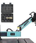 Doppy 1200W Servo Electric Tapping Machine M6 To M30 With 9 Piece Collet Set and tool case, for precision threading.