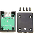 Disassembled black and green component with four screws for Portable Mini Wind Generator For Emergency Power And Phone Charging.