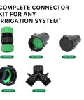 Six Pack One Half Inch Garden Hose Quick Connectors Kit with Female, Male, and Straight Fittings, Black, Durable Garden Hose Connector Set