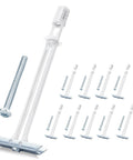 Heavy Duty Drywall Anchor Kit With 3/16-24 Included Bolts For Hollow Wall Mounting Stainless Steel Anchors For TV Mounts Holds Up To 240 Lbs In 1/2 Inch Drywall 10 Pack Rust Resistant Self Stabilizing For Fast Easy Install showing multiple anchors and bolts.
