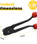 Heavy Duty Pro Grade Strapping Sealer And Crimper For Half Inch Steel Strapping Band with 13.2 inch handle dimensions