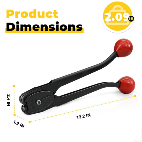 Heavy Duty Pro Grade Strapping Sealer And Crimper For Half Inch Steel Strapping Band with 13.2 inch handle dimensions