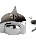 Temptrol Shower Handle Kit With Temperature Control Silver Finish For Temptrol Valve Replacement Includes Handle Screw Plug Button And Washer