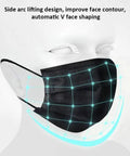 Black 3 Layer Disposable Face Masks Bulk Pack 500 Count ASTM Level 2 Medical Grade Protection with soft elastic and fit model diagram.