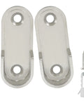 Two Pack Oval Closet Rod End Supports Flanges In Zinc Alloy Nickel Plated Finish, Rust Resistant Pole Brackets For 15mm x 30mm Oval Rods, Includes 4mm x 20mm Screws And Wall Anchors For Easy Install, with screw and anchor