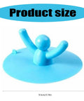 Shape Floor Drain Plug, Shower Bathtub Drain Covers, Green with a cute person design, measuring 9.5cm in diameter.