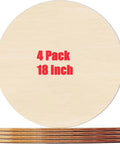 Four 18-inch round unfinished plywood boards with smooth light-wood surface for crafts