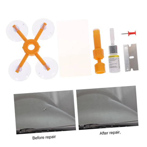 Quick Fix Windshield Chip Kit For Auto Glass Repair And Car Windshield Crack Scratch Repair Tool Set For DIY Friendly Easy At Home Windshield Restoration And Auto Glass Maintenance