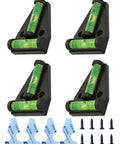 4 Pack Magnetic T Type RV Levelers With Bubble Level For Campers Travel Trailers And Motorhomes, magnetic base, stickers, screws