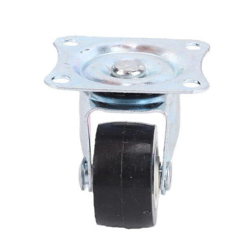 Chiyyak 14 Pieces Furniture Casters, 360 Degree Rotation, 1 Inch Swivel Caster Wheel for Table Cabinet Workbench with black wheel and metal mount.