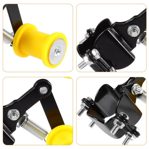 Dope Metal And Plastic Chain Tensioner Kit That Slaps Riders Hard With Roller Guide For Smooth Riding And Ultimate Safety On Any Ride, black and yellow