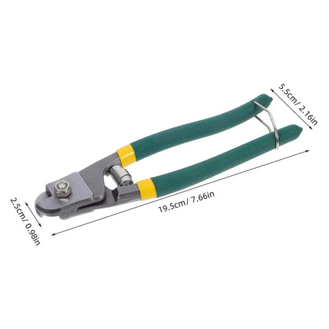 Heavy Duty Wire Stripping Pliers Multi Function Cable Crimping Tool with green rubber grips for electrical work 7.66in long.