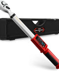 Digital 3/8 Inch Torque Wrench With Buzzer And LED Alerts, 5-100 Ft-Lb, tool and case