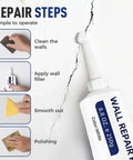 Easy Diy Drywall Repair Paste For Quick Fixes That Seals Cracks And Holes Tile Grout And Concrete Shower Floor Waterproof Sealant Wall Mending Paste Tube For Fast At Home Repairs And Restoration shown with application steps
