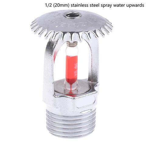 Beefed Up Spray Fire Sprinkler Head For Rapid Emergency Suppression With Smooth Coverage Angles And A Slick Two Inch Quick Connect Fit, stainless steel, 1/2 inch size.