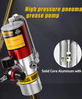Badass Heavy Duty Pneumatic Grease Pump For 55 Gallon Drums With 16 Ft Tubing and Solid Aluminum Drum Cover detail view.