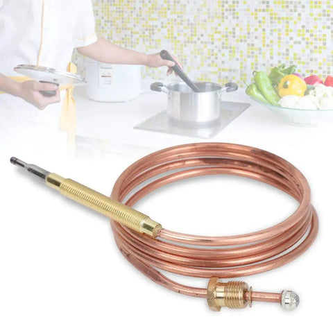 900Mm Gas Stove Thermocouple Kit With Five Nuts Universal Thermocouple shown with copper coil and attached nuts