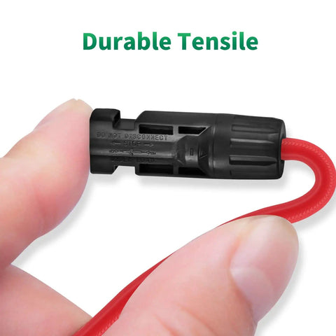 Y Branch Solar Connector Parallel Adapter With 10 AWG Cable For Solar Panels 30A At 1000V DC IP67 Outdoor Rated red lead detail