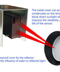 IP67 Waterproof Retro Reflective Photoelectric Beam Sensor Kit With metal cover and reflector for outdoor use in gate openers