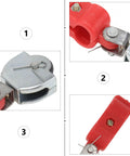 Built Like A Tank 5 Piece Steel Wire Rope Pulleys With Plastic Sheaves Heavy Duty Hoisting Block close-up of red plastic sheave and metal frame.