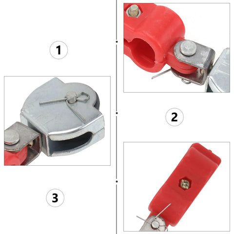 Built Like A Tank 5 Piece Steel Wire Rope Pulleys With Plastic Sheaves Heavy Duty Hoisting Block close-up of red plastic sheave and metal frame.