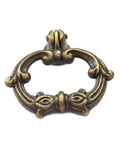 Bronze Drawer Ring Pulls Set Of 8 With Screws Single Hole Vintage Antique Style Handles For Furniture close-up of one ring pull