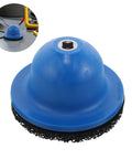 Get That Wheel Hub Looking Fresh With Heavy Duty Wire Brush Grinding Discs And Silicon Carbide Polishing Wheels For Serious Car Detailing And Metal Surface Restoration Efforts. Blue polishing disc with black bristles.