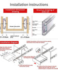 Installation instructions for 3-Fold Full Extension Drawer Slides Heavy Duty Ball Bearing Runners With Quiet Cushioned Glide For Cabinets And Drawers Silent Smooth Operation 14 Inch 35 cm Rails For Kitchen Garage RV Truck Storage.