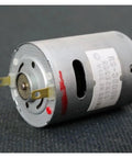 Mini 380 DC Motor RS-380SH-20150 6V-18V 12V 11000RPM Carbon Brush Core showing 27.5mm shaft on a dark surface