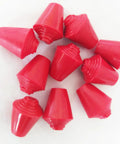Red rubber tips for fencing practice, snug fit for foil and epee, pack of 10, wear-resistant construction.