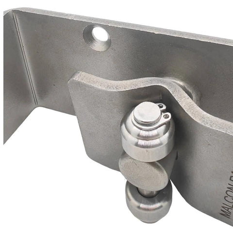 Close-up of stainless steel upper hinge and bearing plate from Stainless Steel Upper Hinge And Bearing Plate Assembly Kit For Eliason Double Action Swing System Replacement K0198 K0197 K0196 K0195 Heavy Duty Parts For 1.5 Inch And 0.75 Inch Door Thickness Equipped With Double Action Operation.