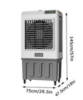 Portable Ice Cooling Evaporative Air Cooler With Three Speed Settings Kills The Humidity And Keeps You Cool As A Cucumber, 75cm wide.