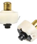 Two Pack 20mm Flashlight Tailcap Switch Replacement Push Button On Off White Round Torch Switch For LED Flashlight Models Compatible And Easy Install Durable Reliable Power Switch For High Brightness Torches, white plastic with brass contact