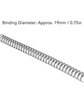 50 Piece Double Loop Wire Binding Spines for A4 Papers, 180 Sheet Capacity, 3 To 1 Pitch, 34 Loops, 19mm Nylon Coated Wires, Built Tough Metal Inner, Binding Wires Set Kit, Black, 19mm spiral binding spine