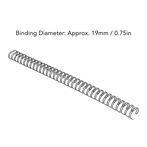 50 Piece Double Loop Wire Binding Spines for A4 Papers, 180 Sheet Capacity, 3 To 1 Pitch, 34 Loops, 19mm Nylon Coated Wires, Built Tough Metal Inner, Binding Wires Set Kit, Black, 19mm spiral binding spine