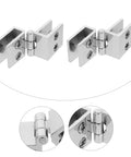 DOITOOL glass door hinges, four-piece set in chrome finish for cabinets and bookcases.