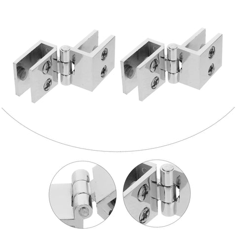 DOITOOL glass door hinges, four-piece set in chrome finish for cabinets and bookcases.