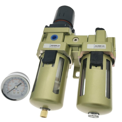 Pro Grade Lubricator Air Filter FRL Unit Combo With Regulator And Quarter Inch Gauge Port For Pneumatic Systems All In One Filter