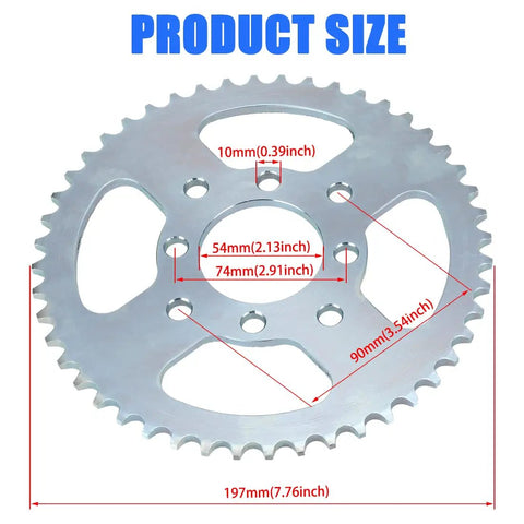 Beefy 8 Hole 48 Tooth Chain Sprocket Hub for Predator 212cc 196cc Go Kart Mini Bike with detailed size measurements
